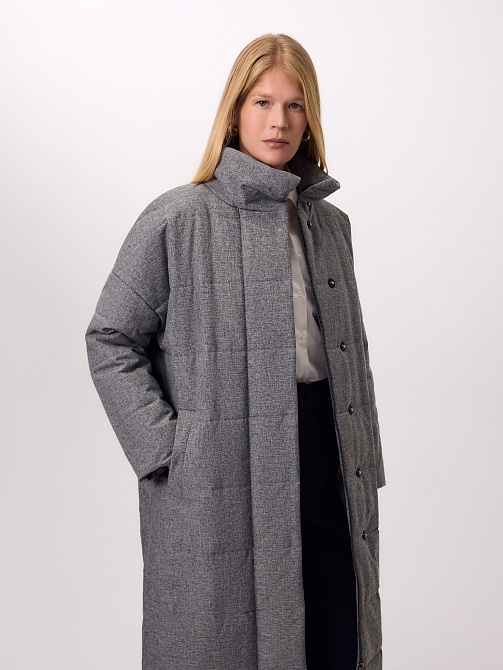 Пальто зимнее стеганое с мембраной