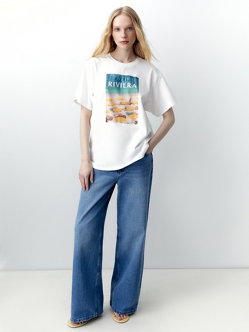 Футболка из 100% хлопка с принтом