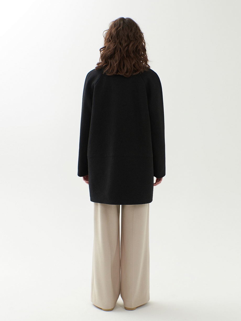 Утеплённое полупальто из варёной шерсти с мембраной