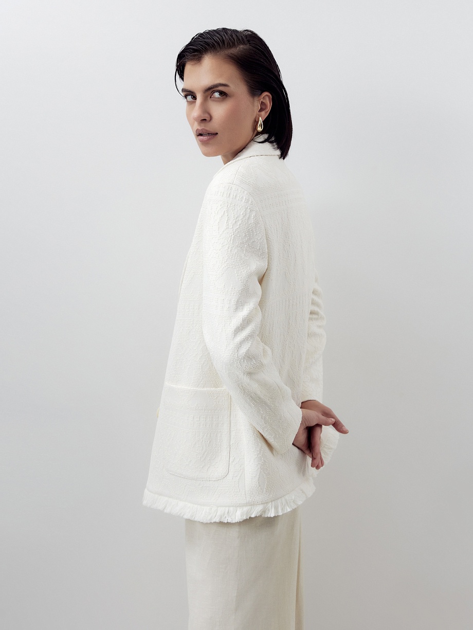 Летний жакет из хлопкового жаккарда