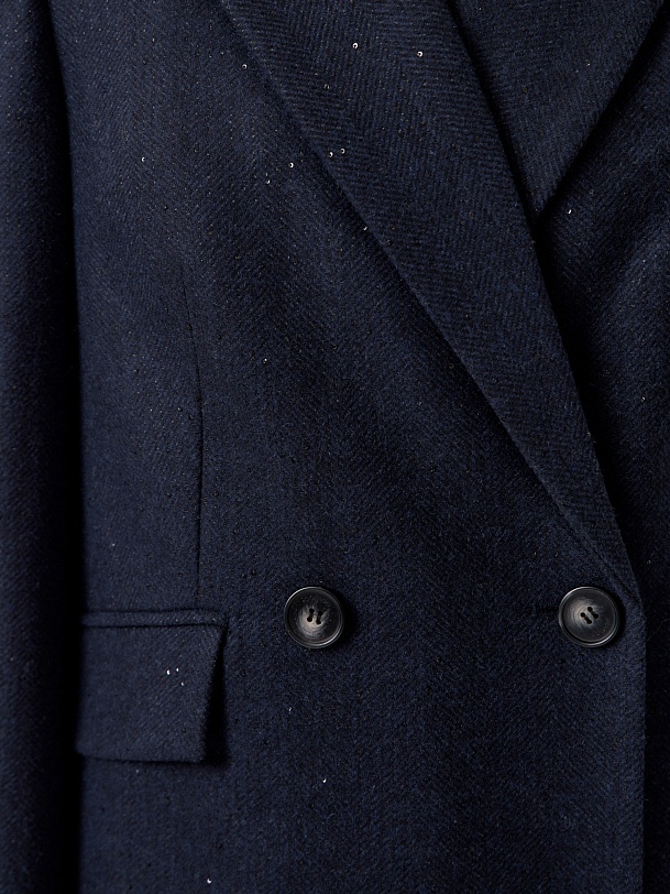 Пальто из шерсти с пайетками и мембраной