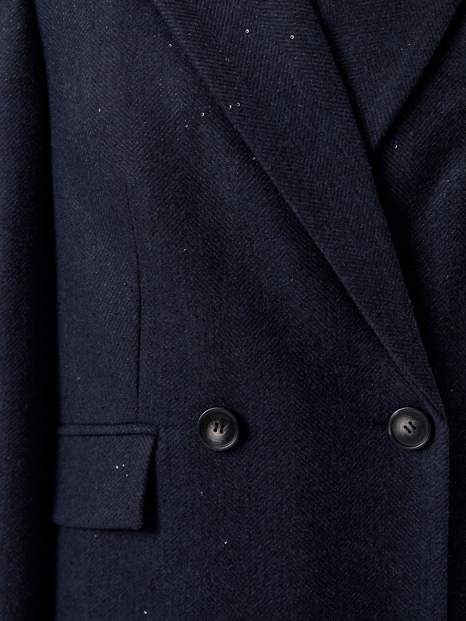 Пальто из шерсти с пайетками и мембраной