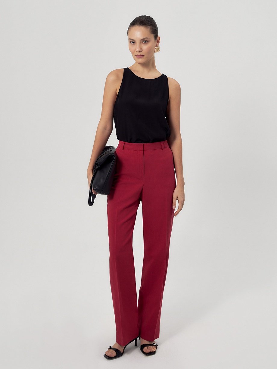 Брюки классические из хлопка и льна