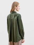 Жакет-рубашка из микровельвета цвета хаки POMPA арт.1148080be1241