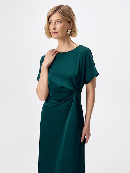 Платье миди из атласа