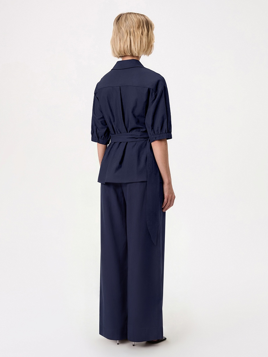 Брюки из хлопка и льна