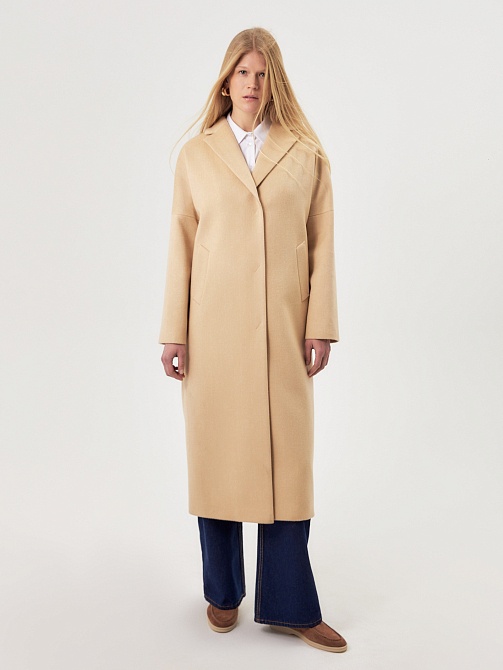 Шерстяное демисезонное пальто с мембраной