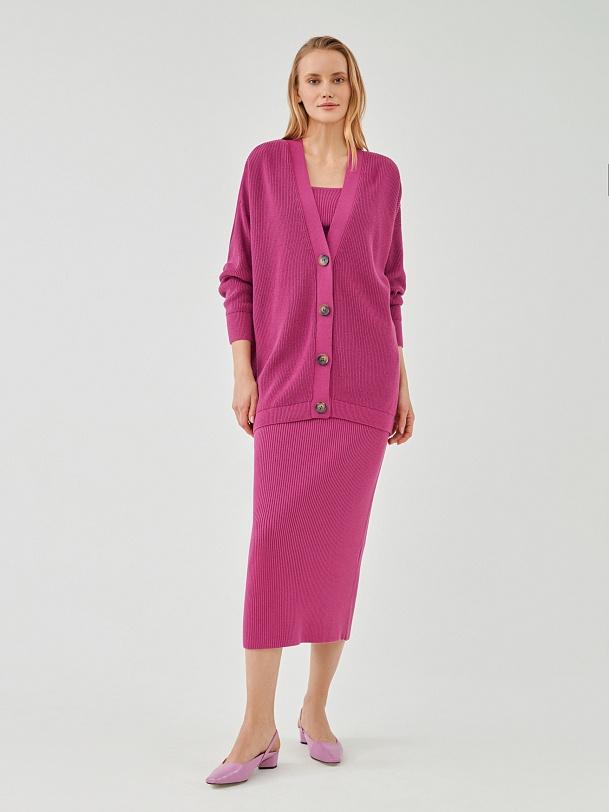 Кардиган ягодного цвета