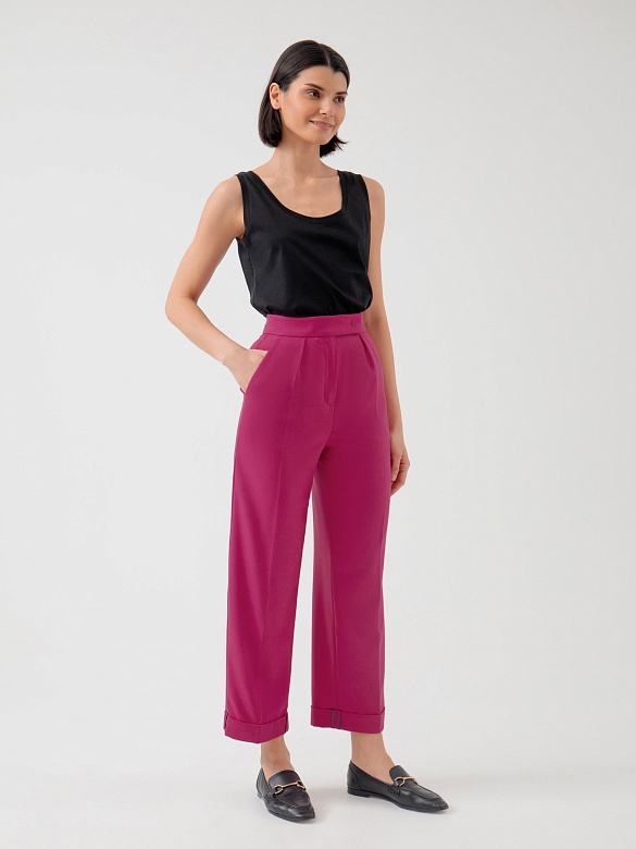Брюки прямые из костюмной ткани POMPA арт.3119289ss1117