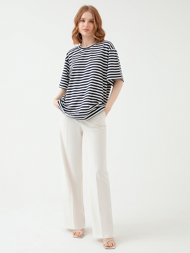 Футболка оверсайз в бретонскую полоску