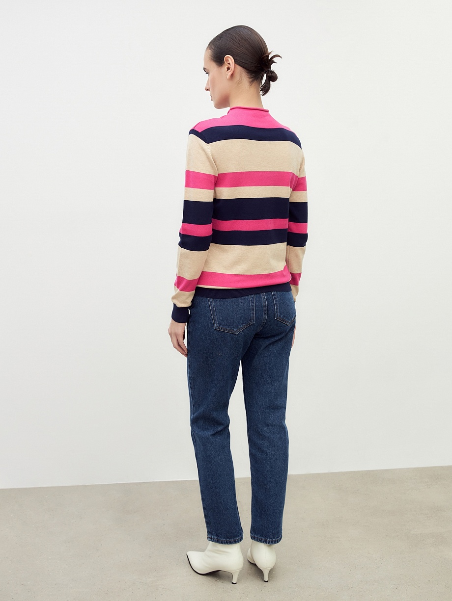 Водолазка из вискозы в яркую полоску