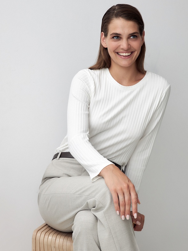 Джемпер из трикотажного полотна в рубчик