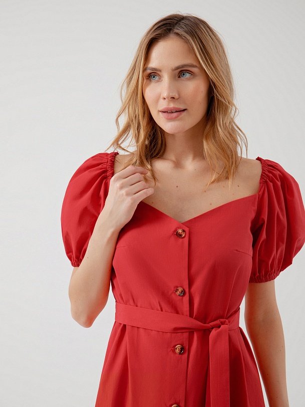 Платье-халат с объёмными рукавами