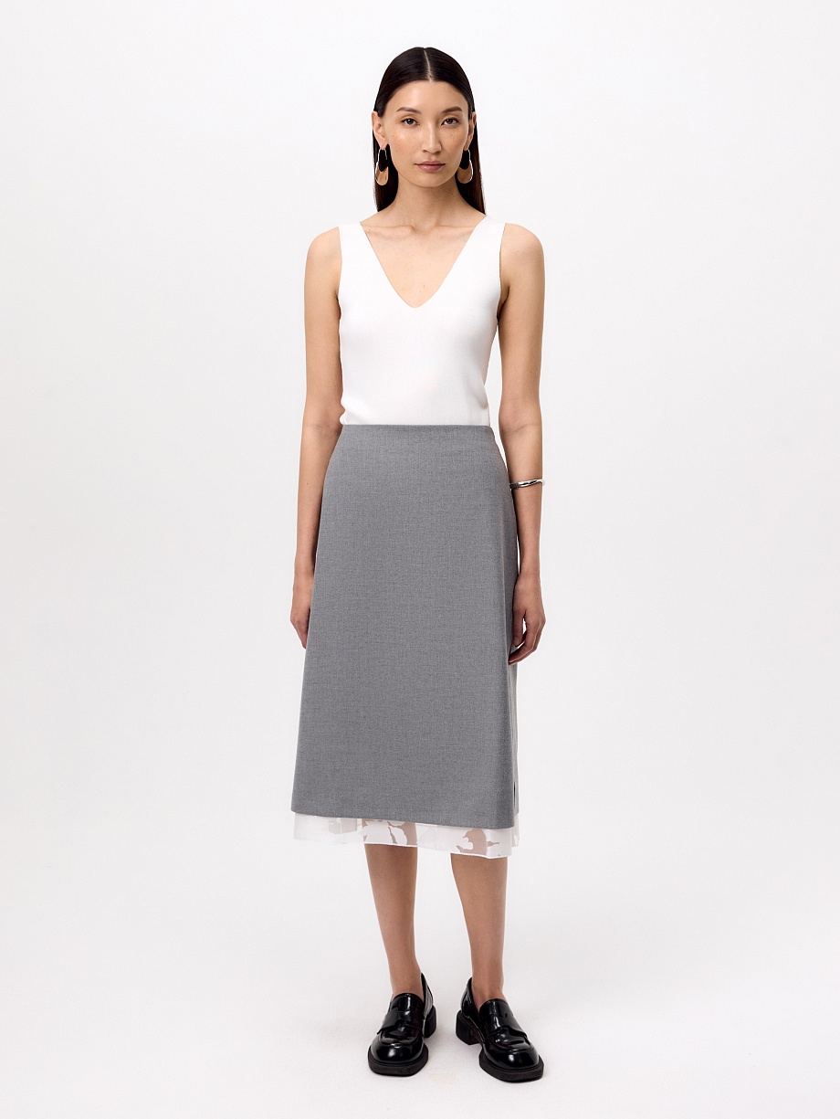 Юбка миди из костюмной ткани