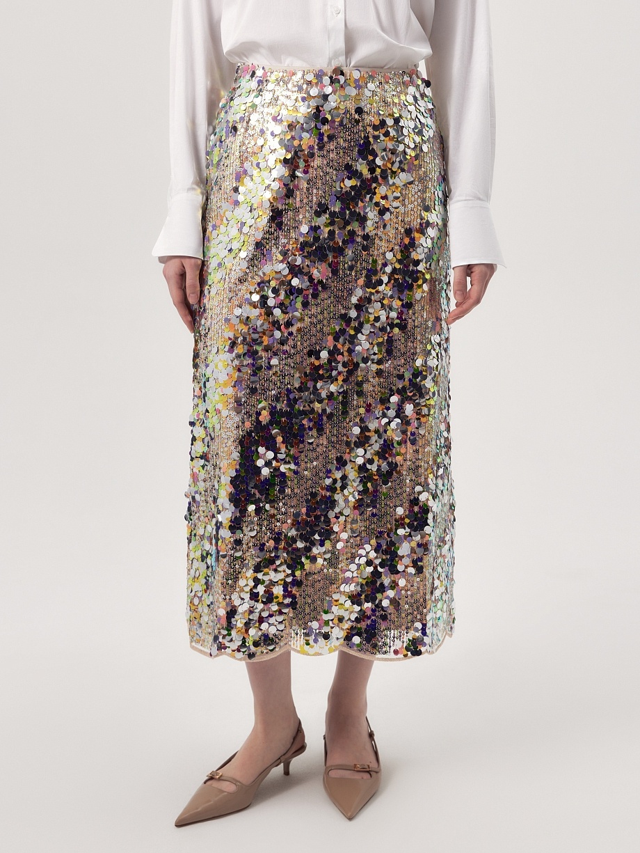 Юбка миди с пайетками