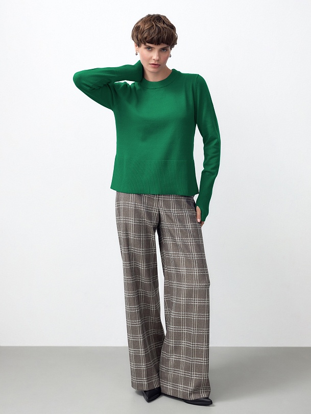 Вязаный джемпер с удлиненными манжетами