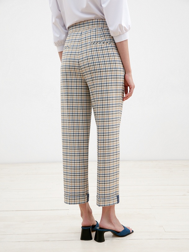 Брюки женские прямые в клетку