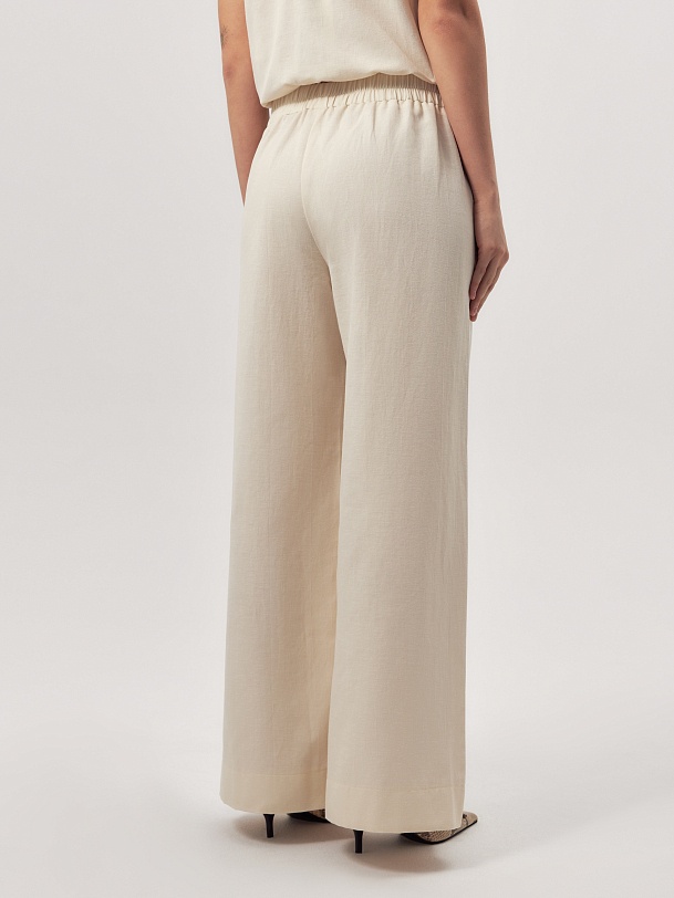 Широкие брюки из смесовой хлопковой ткани