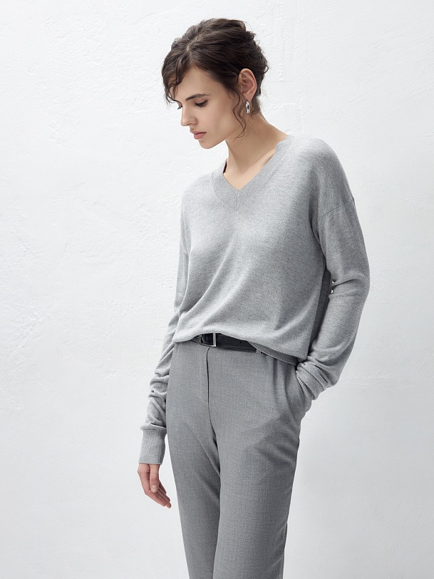 Зауженные брюки из костюмной ткани