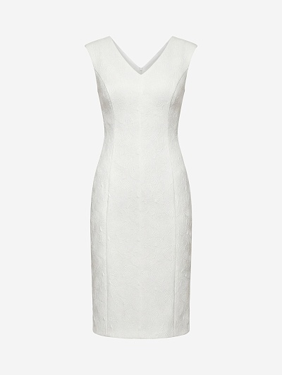 Платье-футляр из фактурного жаккарда POMPA