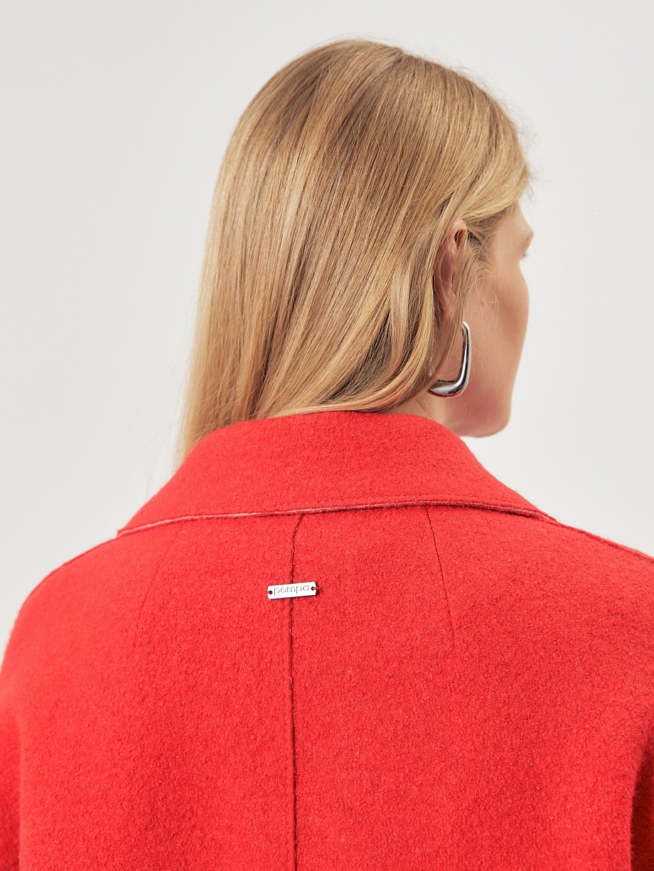 Демисезонное полупальто силуэта кокон