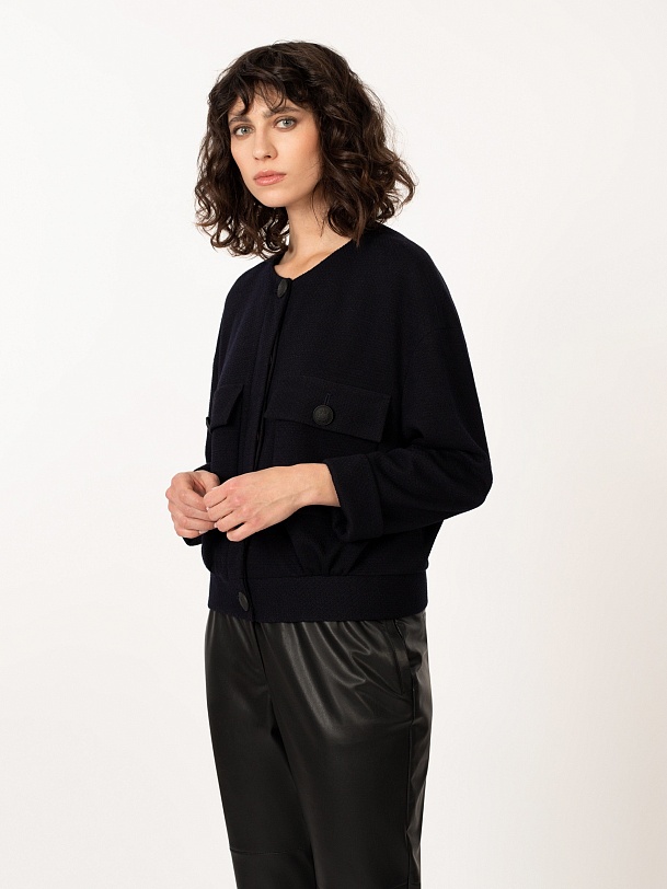 Жакет с накладными карманами