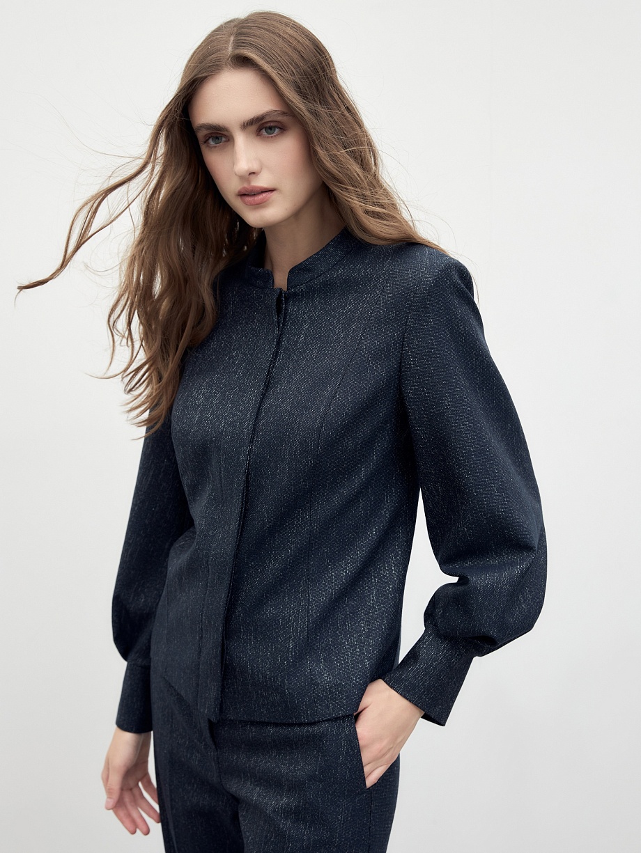 Жакет из костюмной ткани с имитацией джинсы