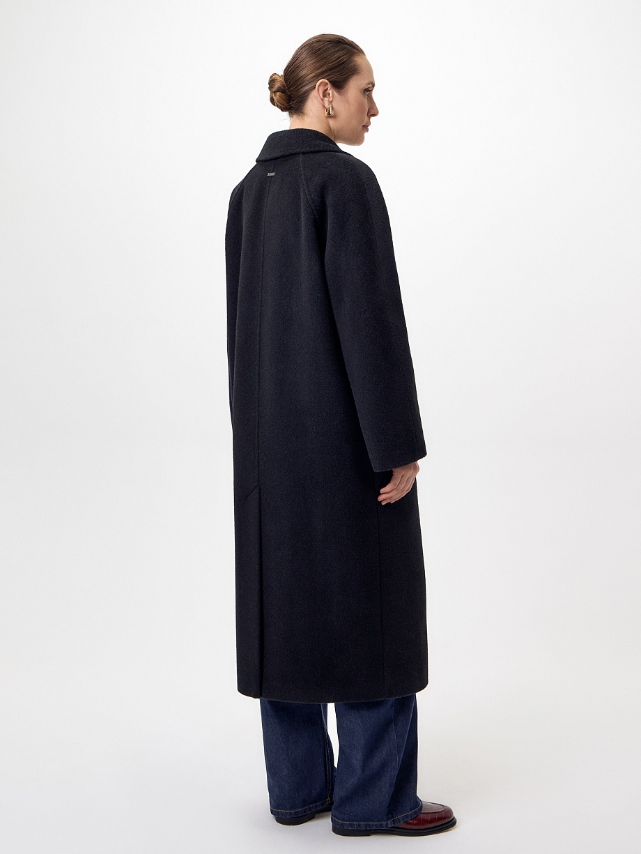 Пальто из шерсти и шелка с мембраной и утеплённой спинкой