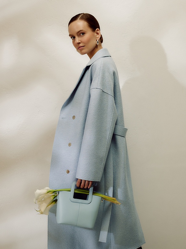 Пальто-халат из варёной шерсти