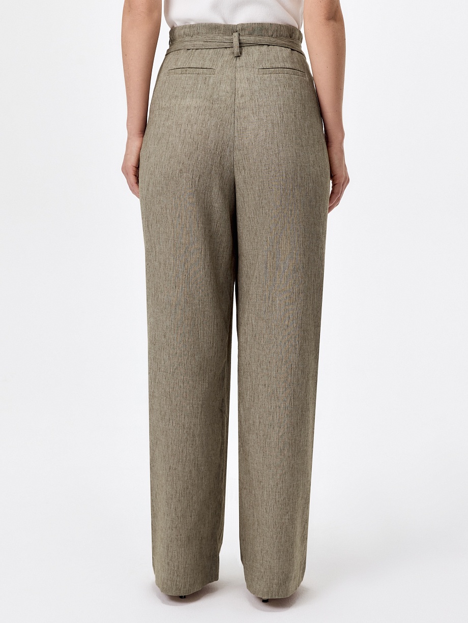 Летние брюки-палаццо на завязках