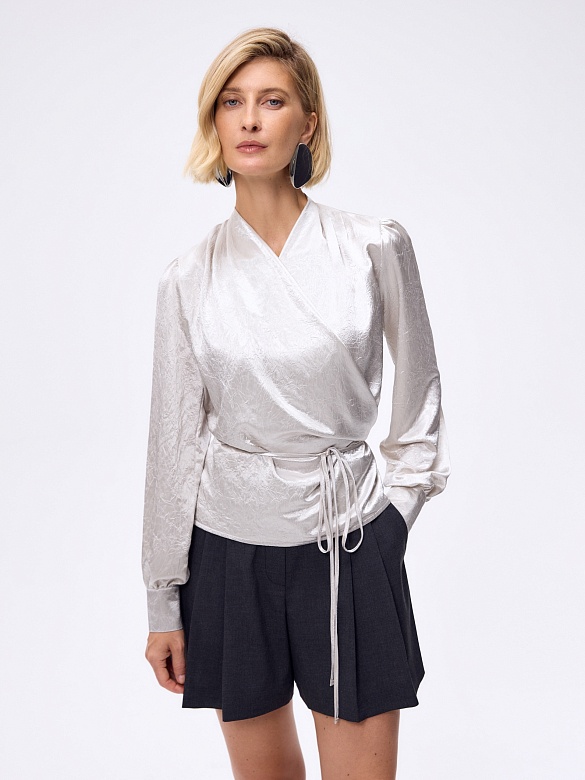 Блуза из жатого атласа POMPA арт.7143020ab3591