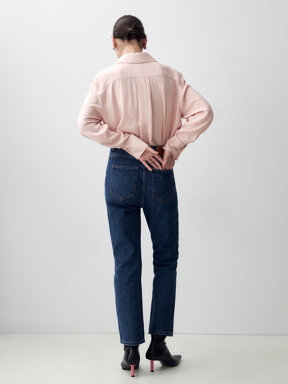 Прямые укороченные джинсы