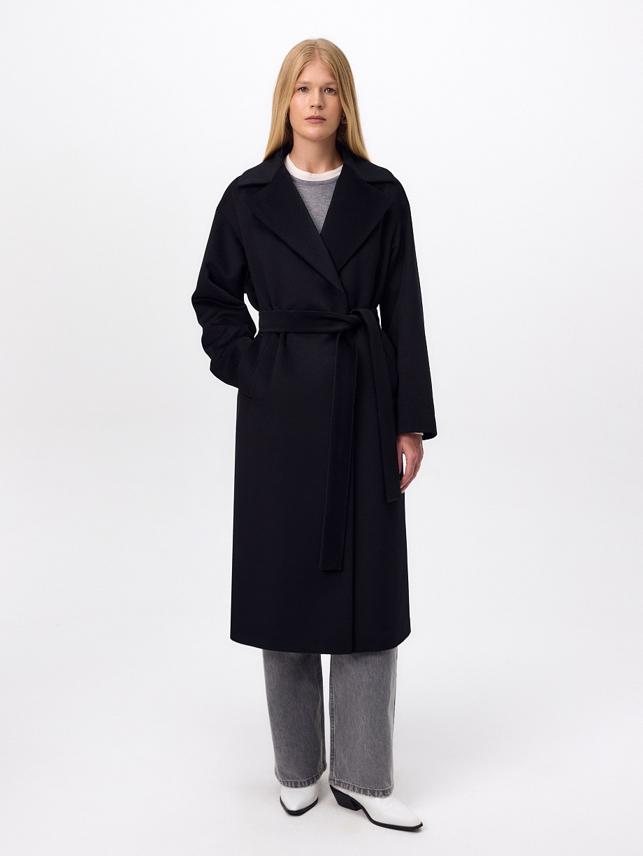 Пальто из 100% шерсти с мембраной, утеплённой спинкой и съёмным капюшоном