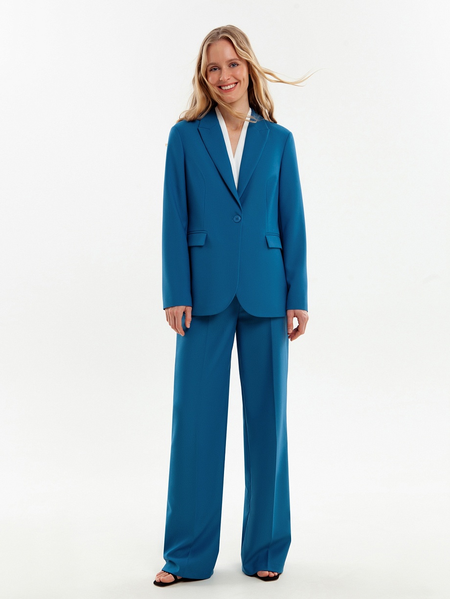 Удлиненный жакет из костюмной вискозной ткани 