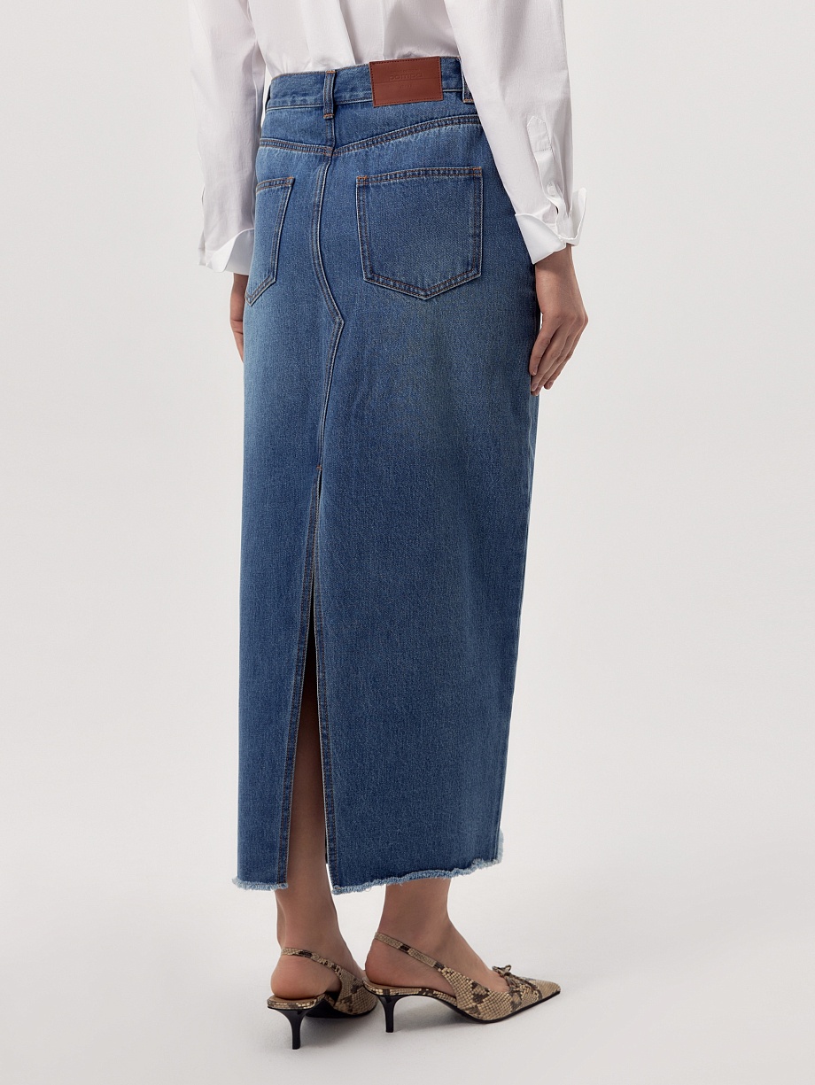 Прямая джинсовая юбка из 100% хлопка