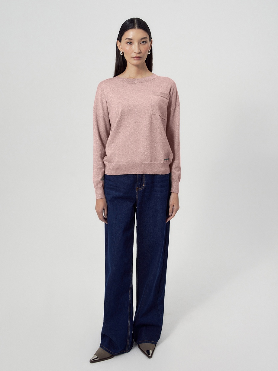 Джемпер из вискозной пряжи с люрексом