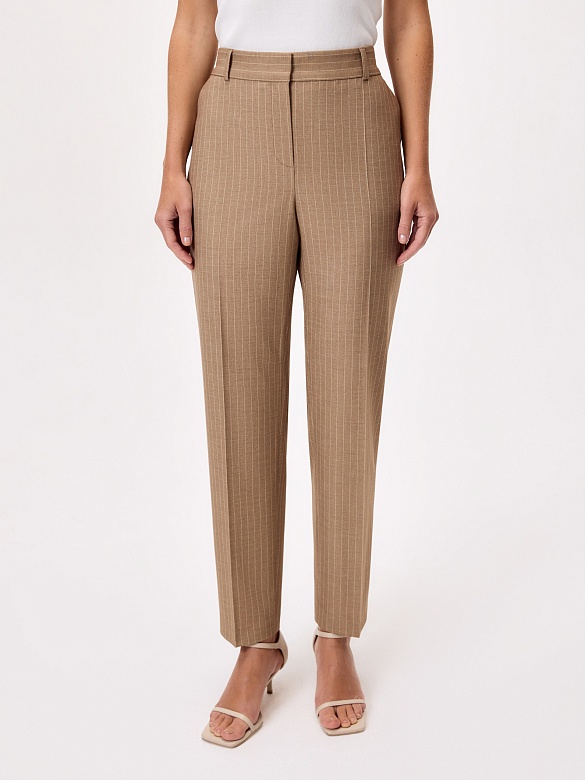 Укороченные зауженные брюки из костюмной ткани  POMPA арт.3110881gz0705