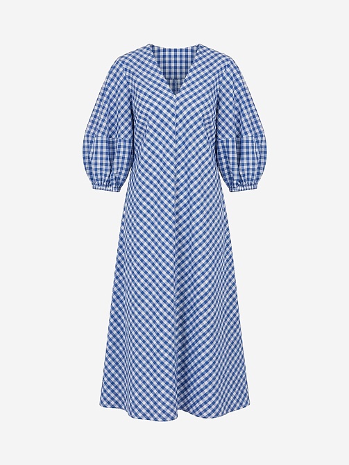 Платье из хлопка с объемными рукавами 