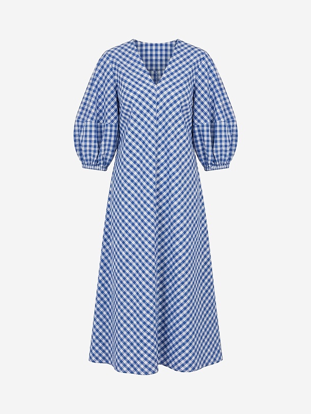 Платье из хлопка с объемными рукавами 