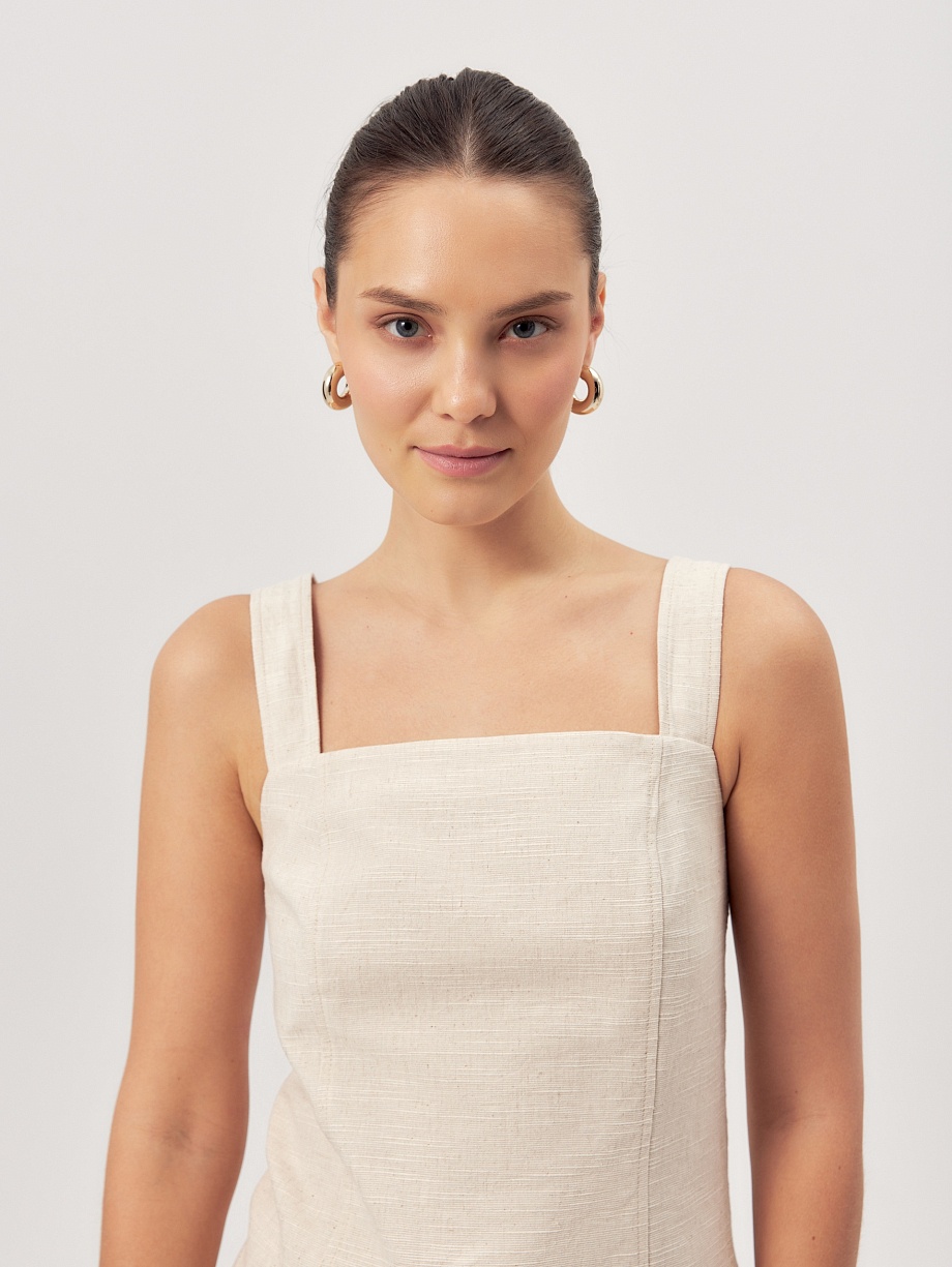 Летний топ из хлопка и льна