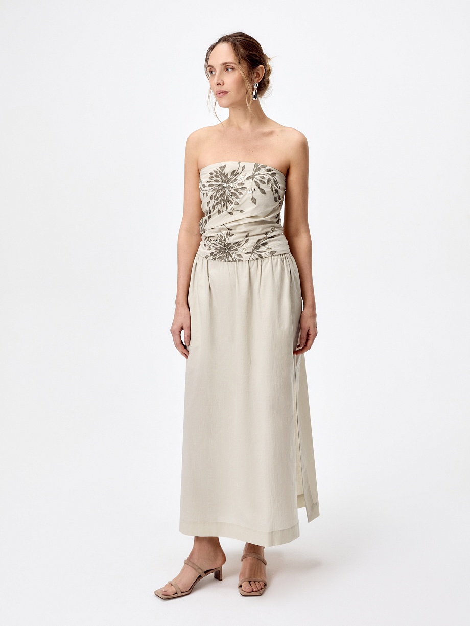 Топ-бандо из 100% хлопка с вышивкой