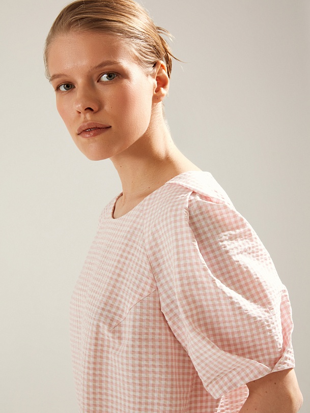 Летнее свободное платье в клетку