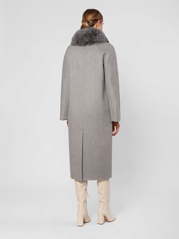 Пальто зимнее с меховым воротником, утеплителем и мембраной POMPA арт.1010274p60191