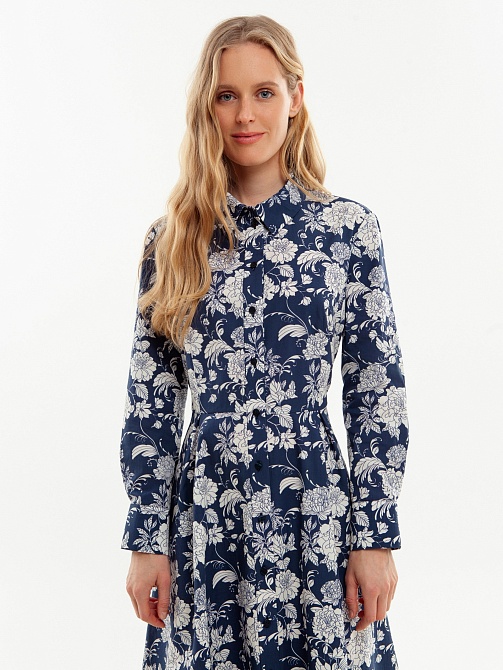 Приталенное платье миди из хлопка