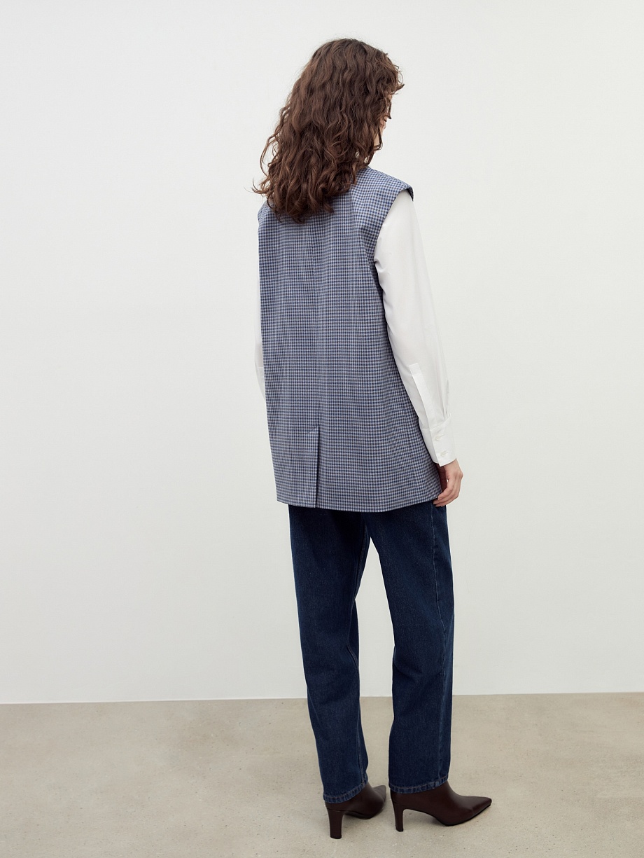 Удлиненный двубортный жилет