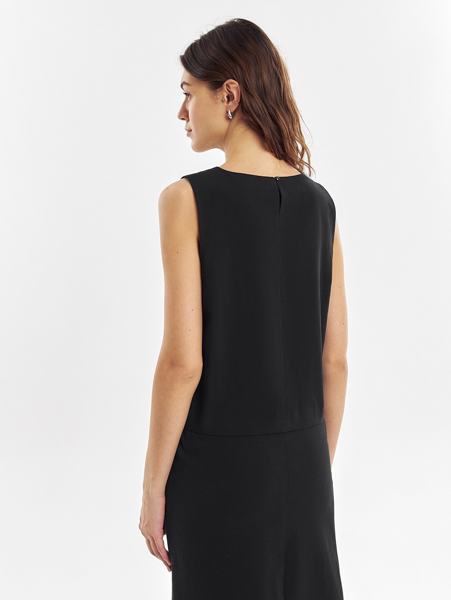 Летний топ из хлопка и льна