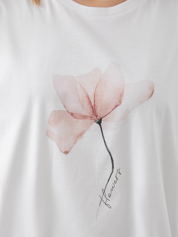 Футболка с принтом из 100% мерсеризированного хлопка