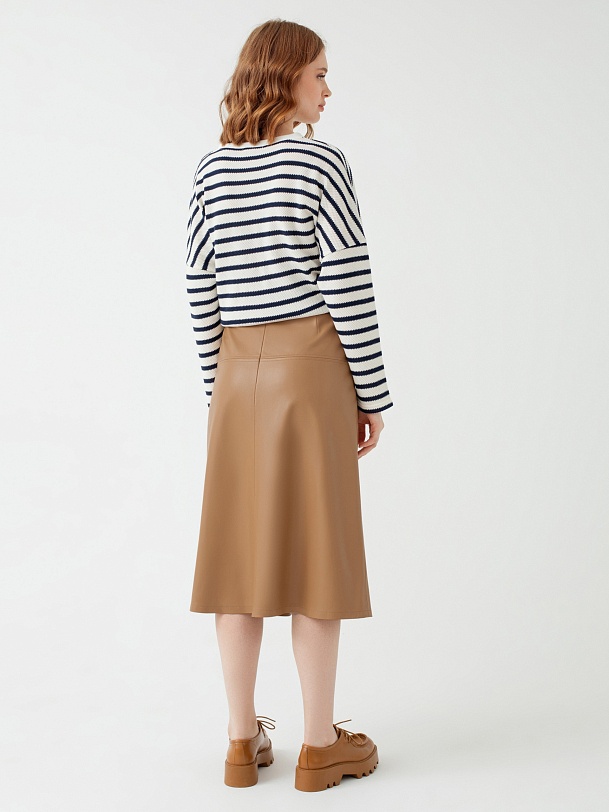 Юбка-трапеция из экокожи