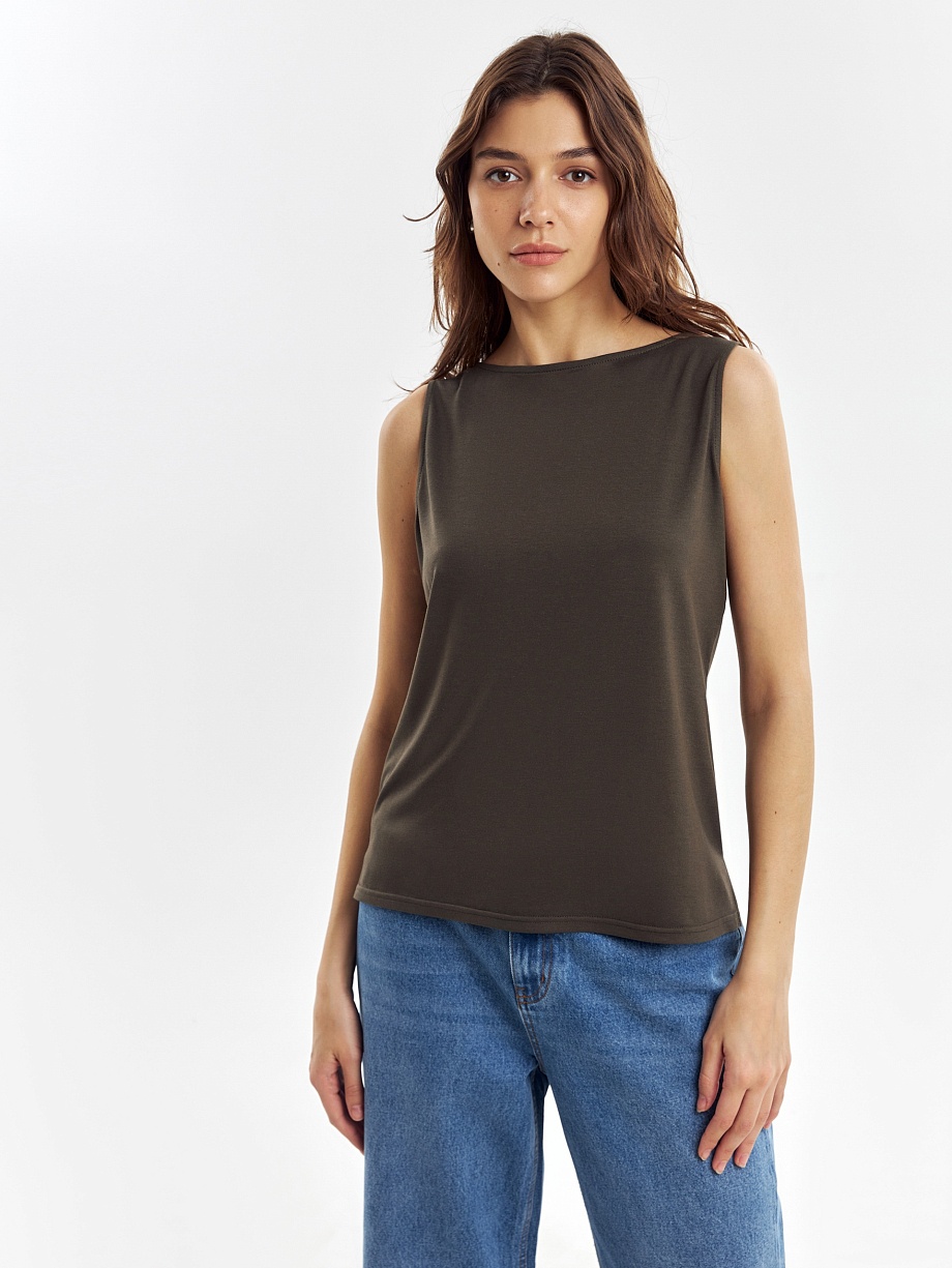 Топ из натуральных тканей с добавлением шёлка