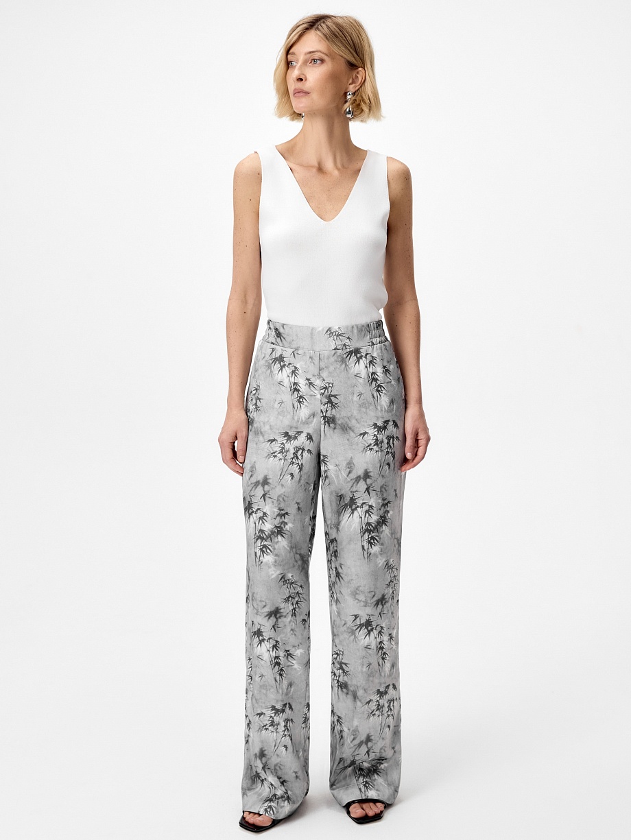 Брюки из вискозной атласной ткани